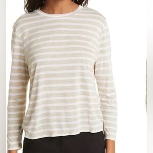 Vince striped bracelet sleeve crew neck t-shirt